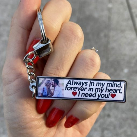 Breloc personalizat cu poza si mesaj – Always in my mind! [2]