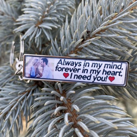 Breloc personalizat cu poza si mesaj – Always in my mind! [1]