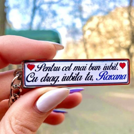 Breloc cheie auto - Breloc Chei Auto Personalizat cu Mesaj – Pentru Cel Mai Bun Iubit!