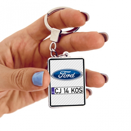 Breloc personalizat auto - Breloc FORD personalizat cu numarul masinii