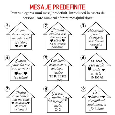 Breloc in Forma de Casa 30 Mm Personalizat Gravura cu Mesaj – Nu Te Vad Zilnic [2]