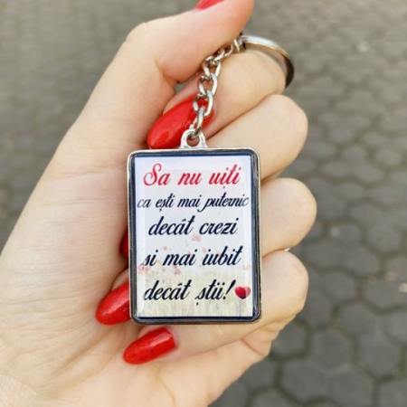 Breloc cheie auto - Breloc la Chei Personalizat cu Mesaj – Sa Nu Uiti Ca Esti Mai Important Decat Crezi!