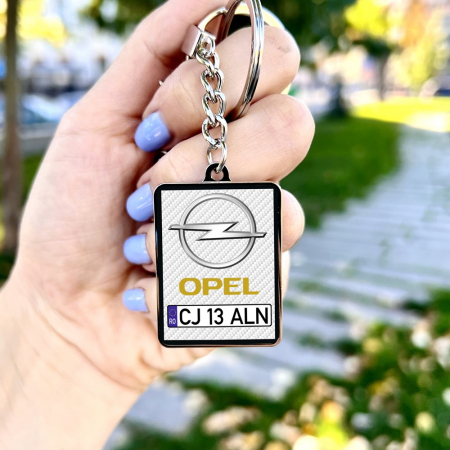 Breloc personalizat auto - Breloc OPEL personalizat cu numarul masinii