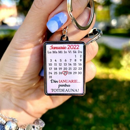 Breloc cuplu - Breloc Model Calendar Personalizat