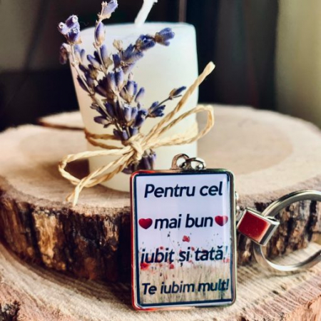 Breloc Iubit Personalizat cu Mesaj – Pentru Cel Mai Bun Iubit si Tata! Te Iubim Mult! [3]