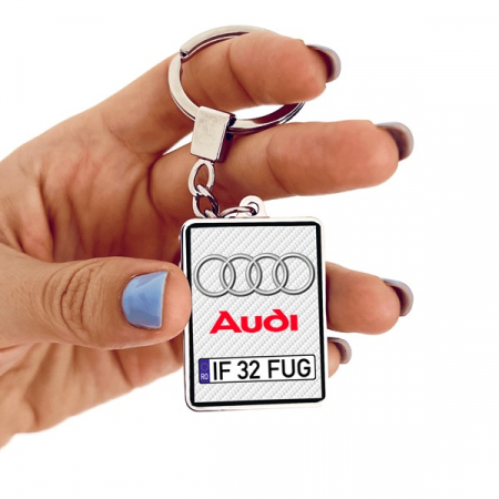 Breloc personalizat auto - Breloc AUDI personalizat cu numarul masinii