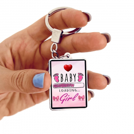 Cadouri pentru mama personalizate - Breloc personalizat-Baby girl Loading
