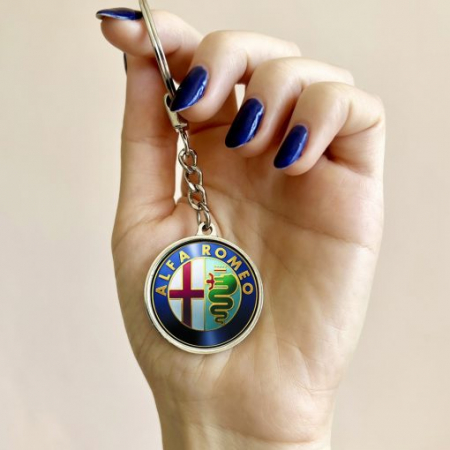 Breloc ALFA ROMEO - Breloc personalizat rotund marca masinii – Alfa
