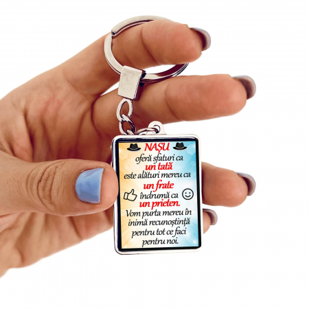 Cadouri personalizate nasi botez - Breloc personalizat pentru nasu