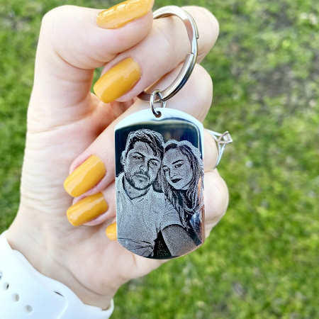 Cadouri personalizate de Paste - Breloc placuta Army 50 mm personalizat gravura cu poza