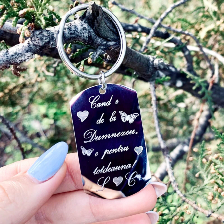 Placuta army - Breloc placuta Army 50 mm personalizat gravura cu mesaj – Cand e de la Dumnezeu