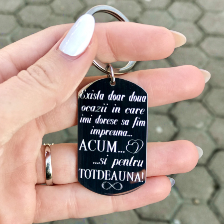 Cadouri personalizate de Paste - Breloc placuta army 50mm personalizat gravura cu mesaj- Exista doua ocazii