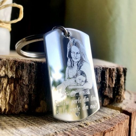 Breloc placuta Army 50mm personalizat gravura cu poza si mesaj – Suntem parte din tine si tu parte din noi [1]