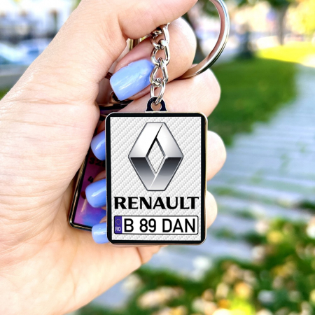 Breloc personalizat auto - Breloc RENAULT personalizat cu numarul masinii