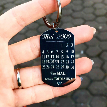 Placuta army - Breloc Personalizat cu Calendar, Placuta Army 50 Mm cu Gravura – Model Calendar