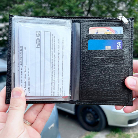 Pachet Doua Portofele (rosu si negru) din Piele Personalizate-VW [7]