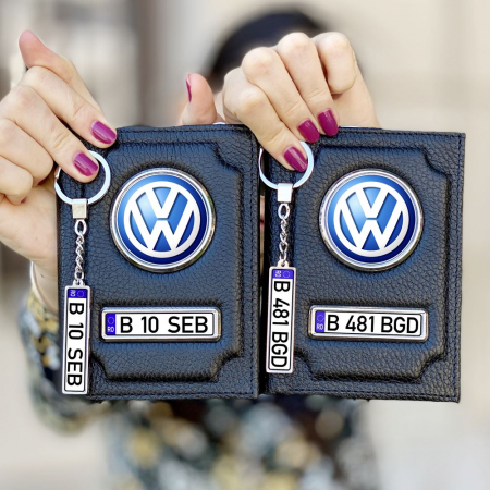 Portofel Volkswagen - Pachet doua portofele piele si doua brelocuri – VW