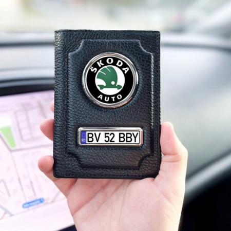 Port Acte Auto din Piele Personalizat – Skoda [1]