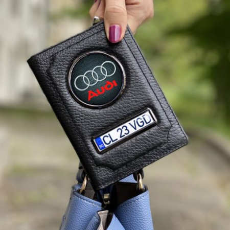 PORTOFEL PERSONALIZAT - Portofel port acte din piele Audi