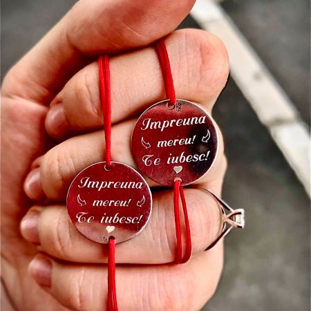 Bratari cu Banut de Argint Cuplu Personalizate – Impreuna mereu! [1]
