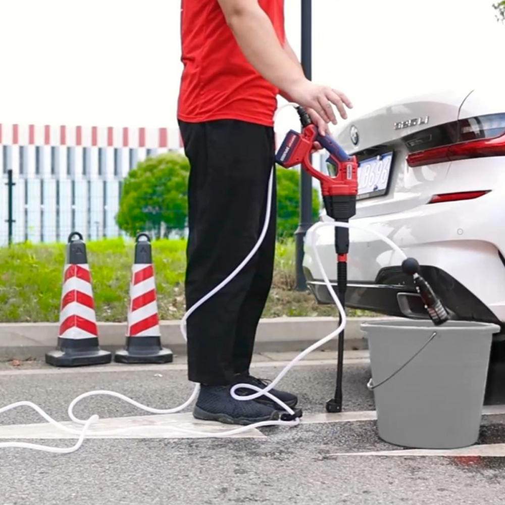 Aparat de spalat cu presiune cu 1 acumulator 4.0AH si incarcator, 24 bari, 6 capete, geanta inclusa - ELPW202501, EMTOP [10]