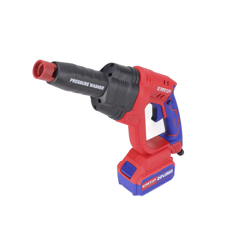 Aparat de spalat cu presiune cu 1 acumulator 4.0AH si incarcator, 24 bari, 6 capete, geanta inclusa - ELPW202501, EMTOP [3]