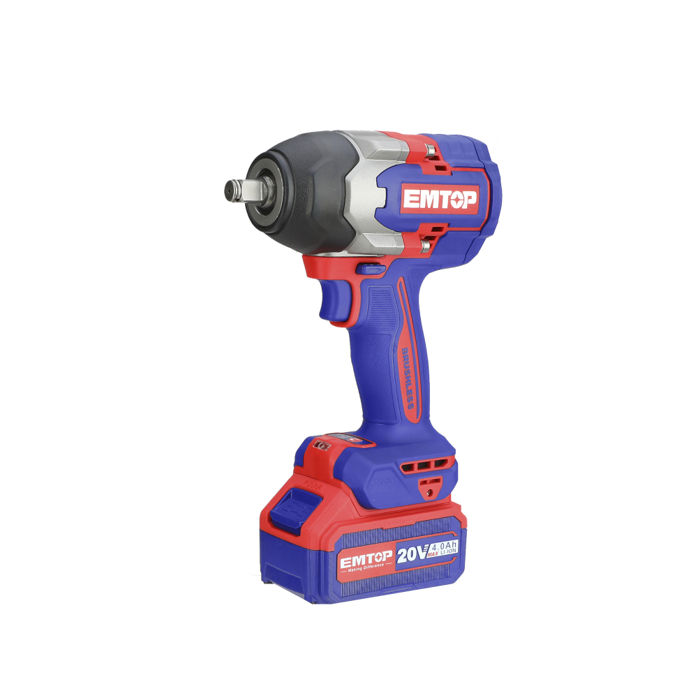 Bormasina de impact si insurubat cu 2 acumulatori 4.0AH, motor fara perii (brushless), 850Nm, cutie de transport - ECiWL2085, EMTOP [2]