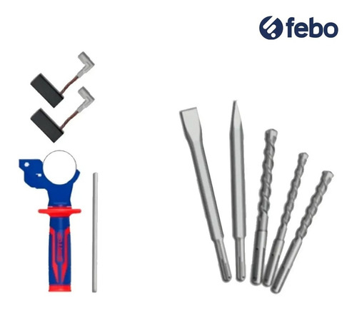 Ciocan electric rotopercutor, 800W, 2.5J, 3 burghie si 2 dalti incluse, cutie de transport - ERHRL801, EMTOP [2]