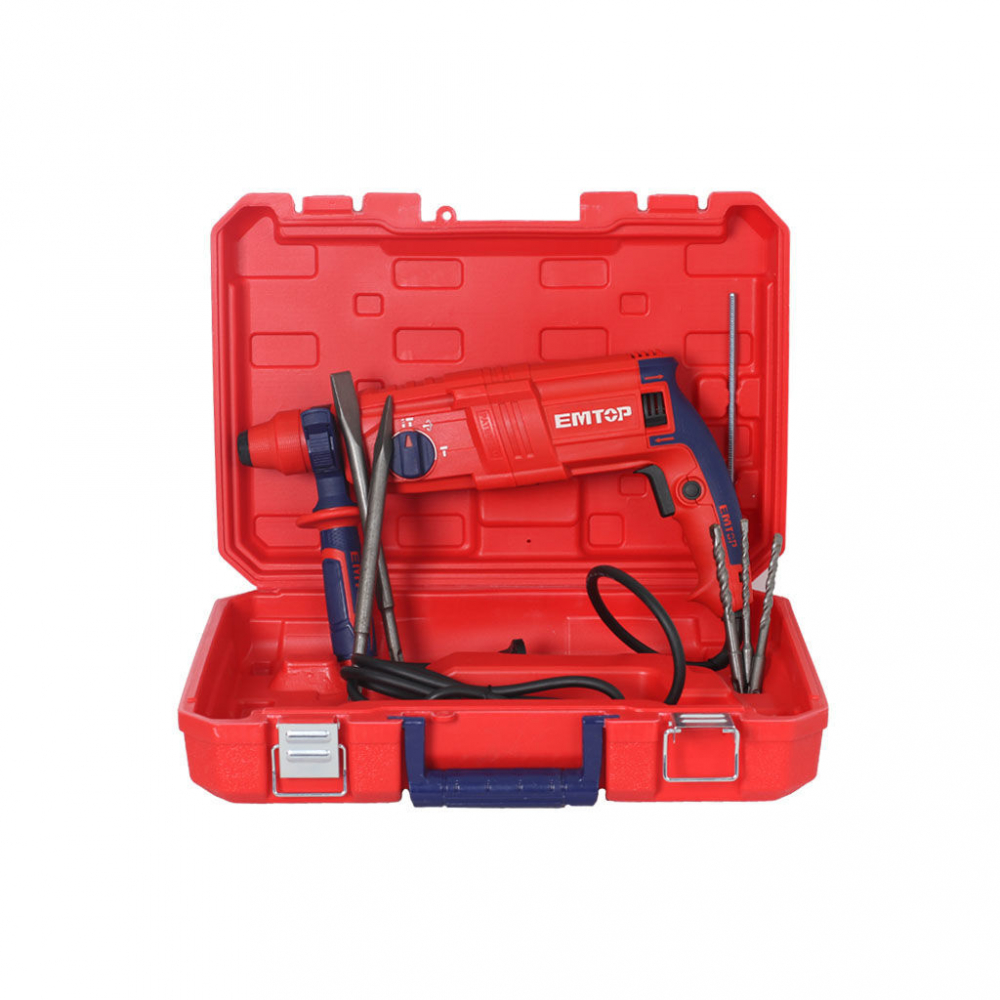 Ciocan electric rotopercutor, 800W, 2.5J, 3 burghie si 2 dalti incluse, cutie de transport - ERHRL801, EMTOP [6]