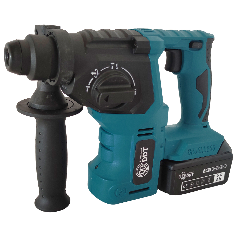 Ciocan rotopercutor cu acumulator , DDT-Brushless , 20 V , 5 Ah , 1350 Rpm , 4800 Bpm , 1.7 J , 22 mm , Albastru [3]