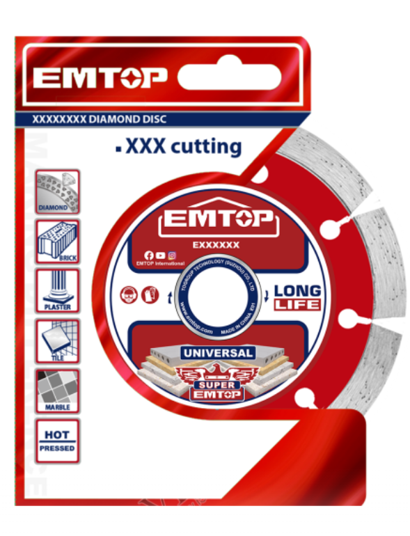 Disc Turbo diamantat 230mm, taiere umeda/uscata, lama 10 mm - EDDC012302, EMTOP [2]