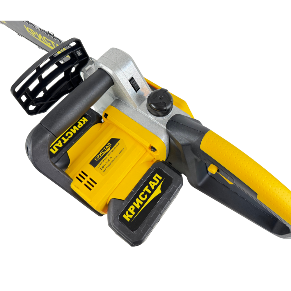 Drujba, mini fierastrau cu 2 acumulator DDT-CRISTAL, 48V, 1600W, 4800rot/min, 5A, Brushless, Motor fara perii, lungimea lamei de 405mm, 2 lame, 2 lanturi, ideala pentru taierea lemnelor de foc [5]