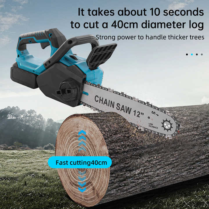 Drujba ,mini fierastrau cu acumulator DDT-CRISTAL, 21V,4A,Brushless, Motor fără perii, 3500 W, Lubrifiere automată a lanțului, Lungimea lamei de 40 cm, Ideala pentru lemne de foc și tăierea copacilor [2]