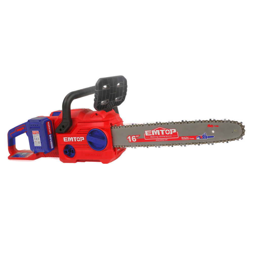 Fierastrau/Drujba cu lant cu 2 acumulatori 5.0Ah, motor fara perii (brushless), 30cm - ELGA201286, EMTOP [2]