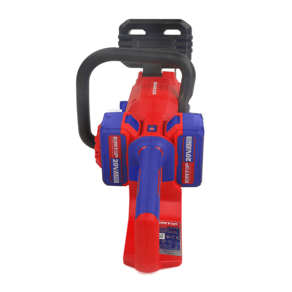 Fierastrau/Drujba cu lant cu 2 acumulatori 5.0Ah, motor fara perii (brushless), 30cm - ELGA201286, EMTOP [4]