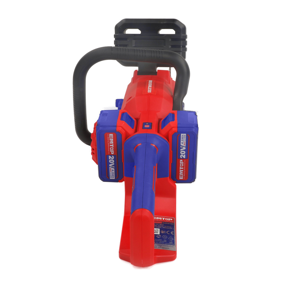 Fierastrau/Drujba cu lant cu 2 baterii 4.0AH, motor fara perii (brushless), 40cm - ELGA401682, EMTOP [6]