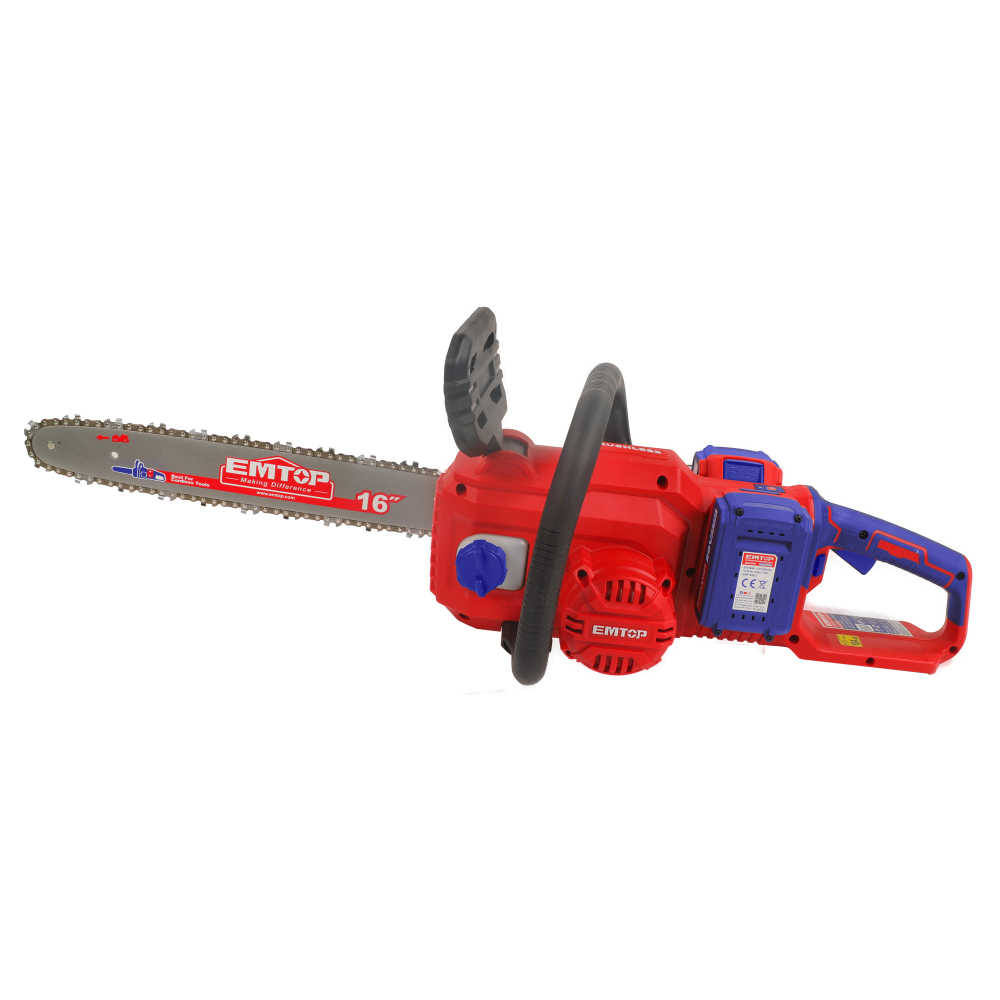 Fierastrau/Drujba cu lant cu 2 baterii 4.0AH, motor fara perii (brushless), 40cm - ELGA401682, EMTOP [2]