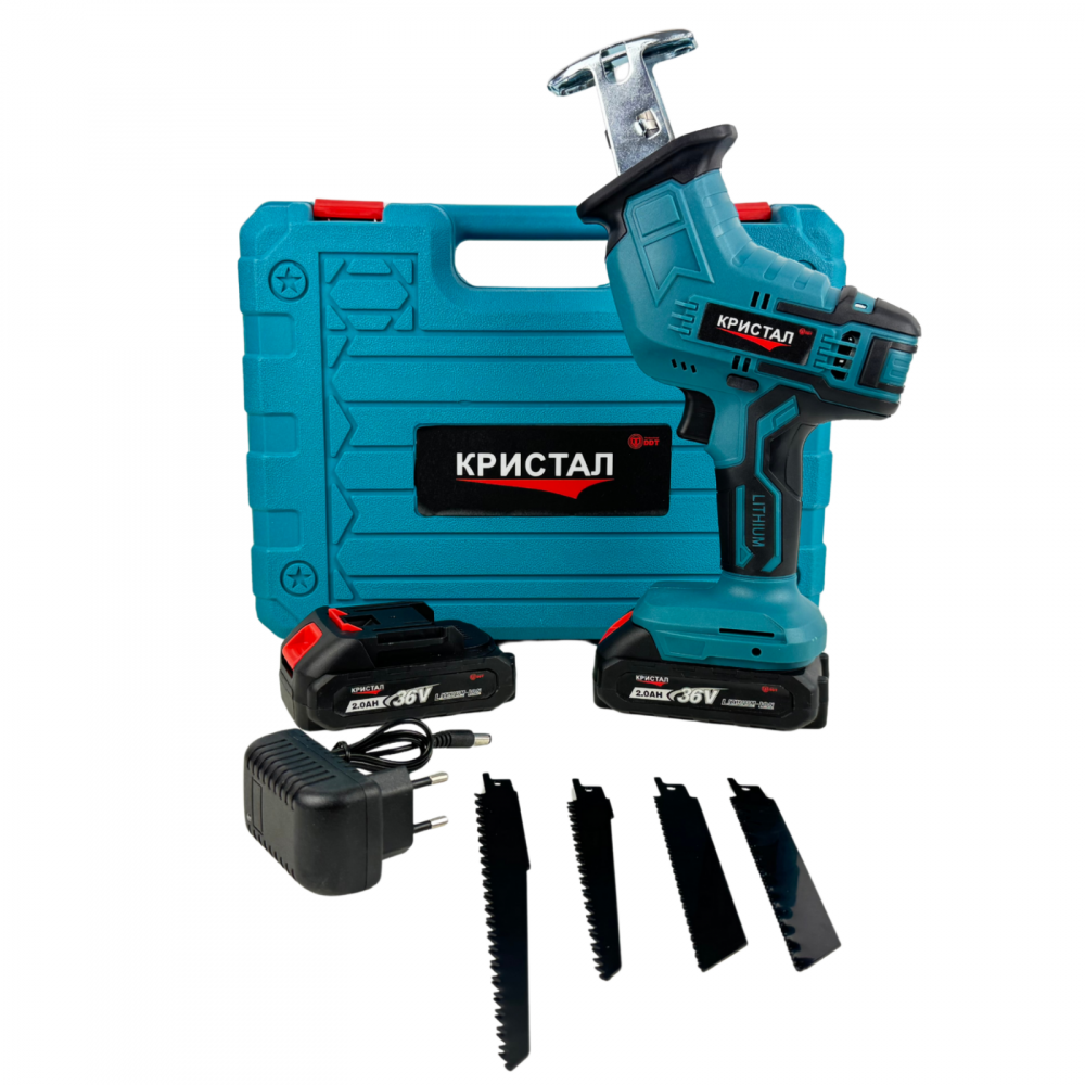Fierastrau tip sabie cu acumulator DDT CRISTAL 36V, Viteza Variabila , Adancime de Taiere 115mm Lemn, 8mm Otel, 12mm Aluminiu, 2 baterii + încarcator, valiza de transport [1]