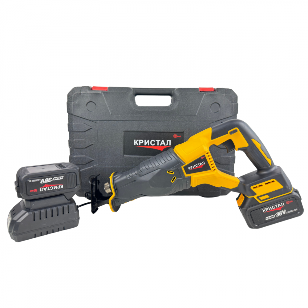 Fierastrau tip sabie cu acumulator DDT CRISTAL, 36V, Viteza Variabila, Adancime de Taiere 115mm Lemn, 8mm Otel, 12mm Aluminiu, 2x baterii 4.0Ah, încarcator + 4 panze diferite incluse [2]