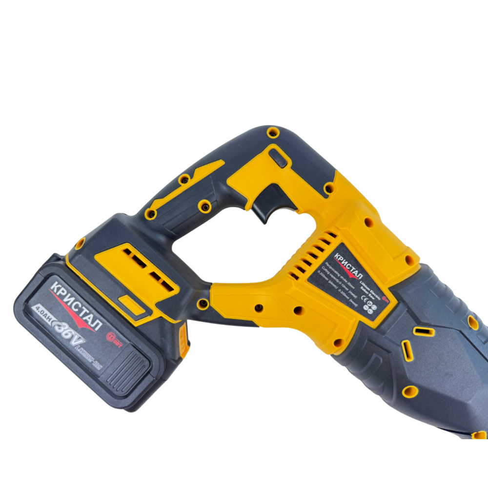 Fierastrau tip sabie cu acumulator DDT CRISTAL, 36V, Viteza Variabila, Adancime de Taiere 115mm Lemn, 8mm Otel, 12mm Aluminiu, 2x baterii 4.0Ah, încarcator + 4 panze diferite incluse [8]