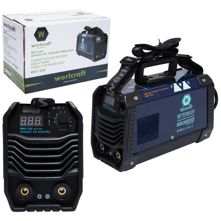 Invertor de sudura WertCraft WRT-006, 20-300 A amperaj, 230 V, 1.6-4 mm diametru electrod, MMA, IP21, funtie anti-lipire [5]