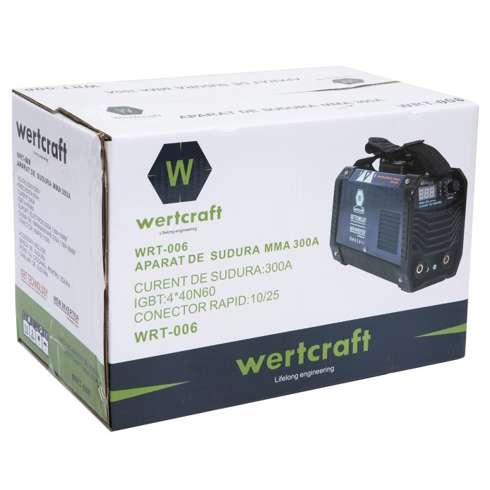 Invertor de sudura WertCraft WRT-006, 20-300 A amperaj, 230 V, 1.6-4 mm diametru electrod, MMA, IP21, funtie anti-lipire [6]