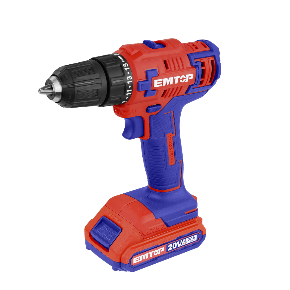 Masina de gaurit si insurubat cu 2 acumulatori 2.0AH, 55 accesorii, cutie de transport - ECDL200528, EMTOP [2]