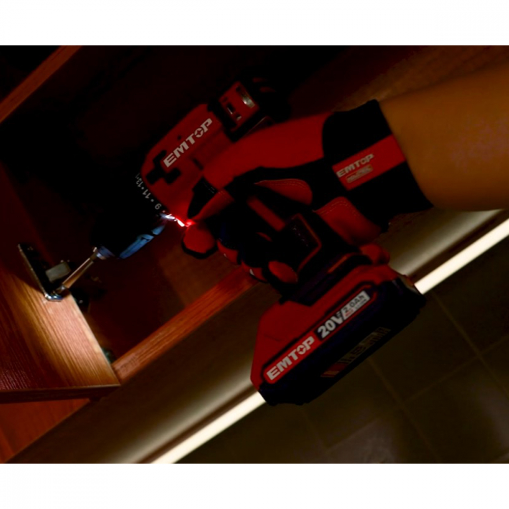 Masina de gaurit si insurubat cu 2 acumulatori 2.0AH, 55 accesorii, cutie de transport - ECDL200528, EMTOP [9]