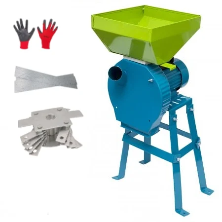 Moara electrica cu Suport pentru cereale, boabe si stiuleti porumb, Cuva Mare, WertCraft, 3.5 kW, 3000 rpm, 200 Kg/h [6]