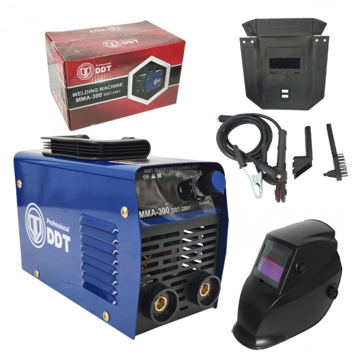 Pachet promo Aparat de sudura DDT PROFESSIONAL DDT-2001, MMA 300A, afisaj electronic LCD + Masca Sudura Automata cu Reglaj si Cristale [1]