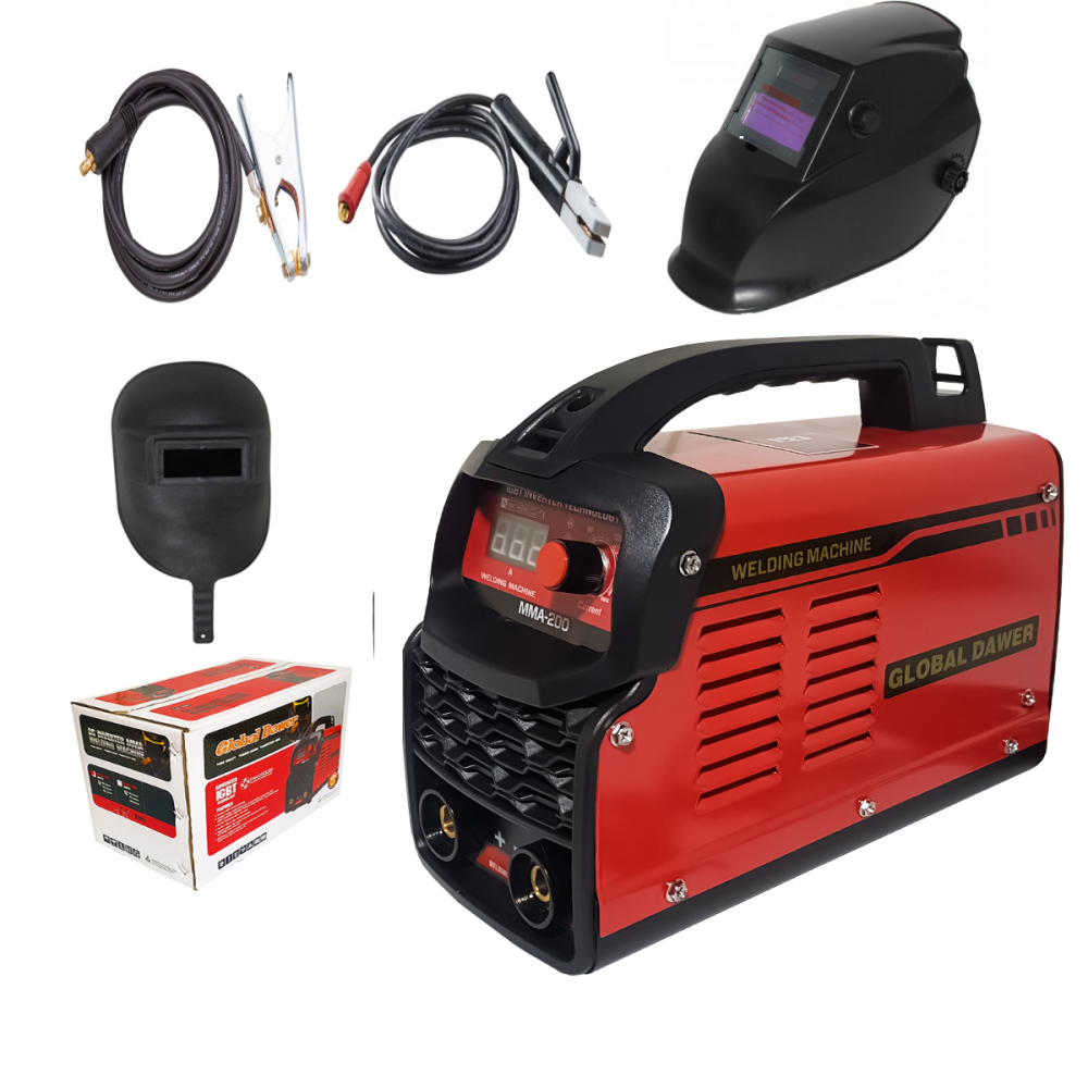 Pachet promo Aparat de Sudura tip Invertor, Global Dawer, MMA 200 + Masca Sudura Automata cu Reglaj si Cristale [1]