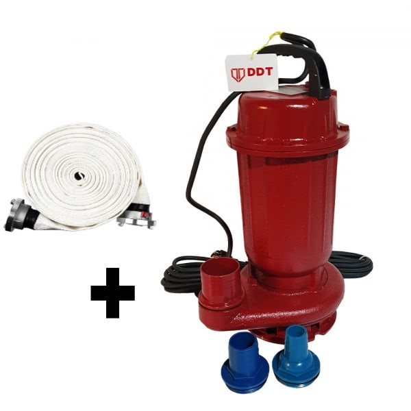 Pachet promo Pompa submersibila apa murdara, DDT, WQD10, 1100 W+ Furtunul de pompier 2'' 20 m, 8 bari, cu cuple [1]