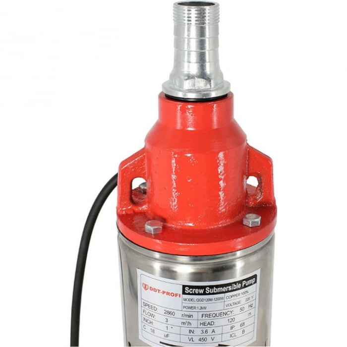 Pachet promo Pompa submersibila, Bobinaj 100% cupru, DDT-PROFI, QGD120-1.2 , 1.2 kW, Inox + Fonta, 3 m³/h, 120 m + Prescontrol LS6 [3]