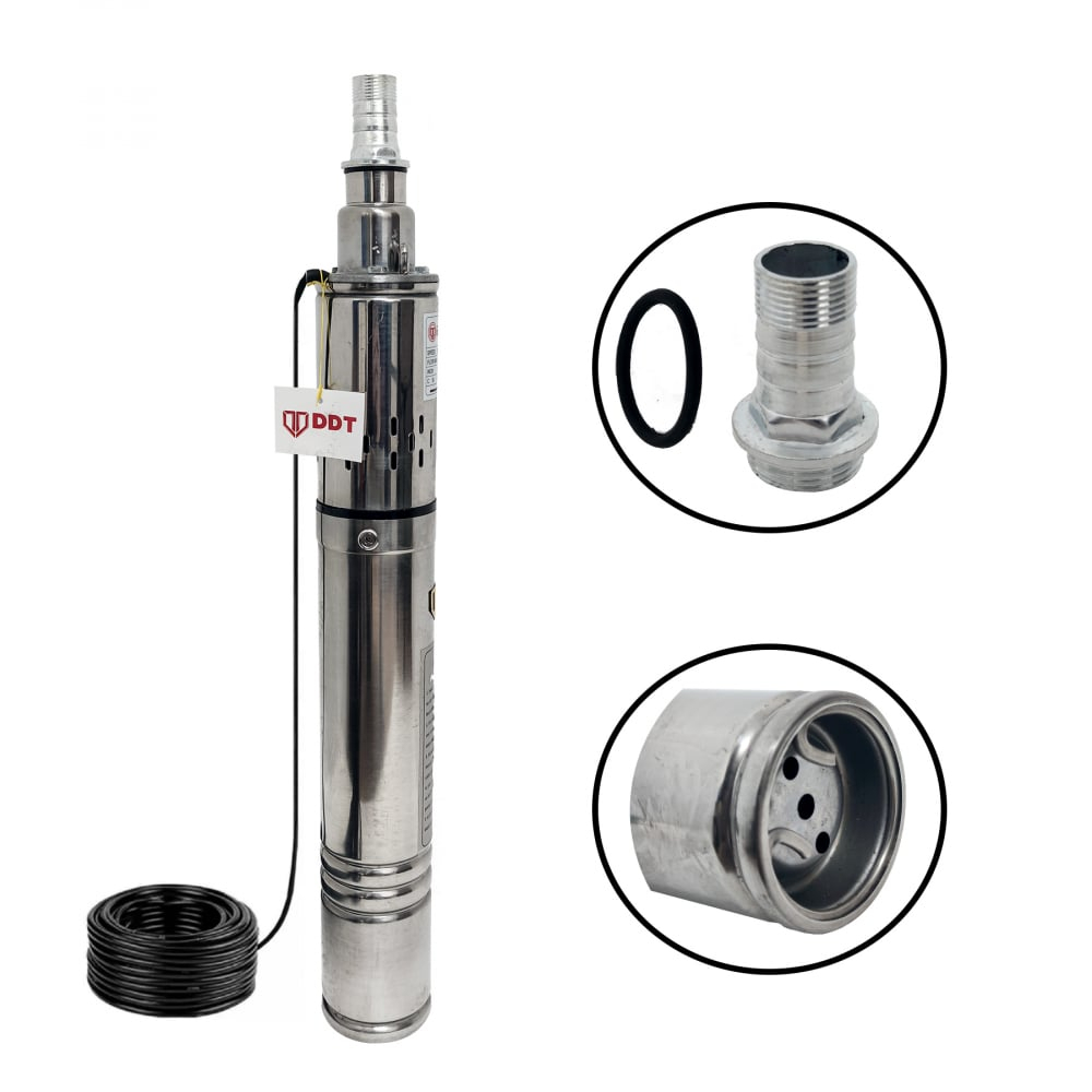 Pachet promo Pompa submersibila, DDT, 3QGD 0.75 kW, Inox, 75 mm diametru + Presostat electronic automat, DDT, LS-4 [4]